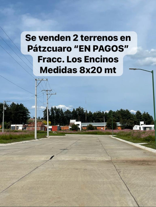 Últimos 2 lotes en Pátzcuaro en pagos. Fraccionamiento Los Encinos